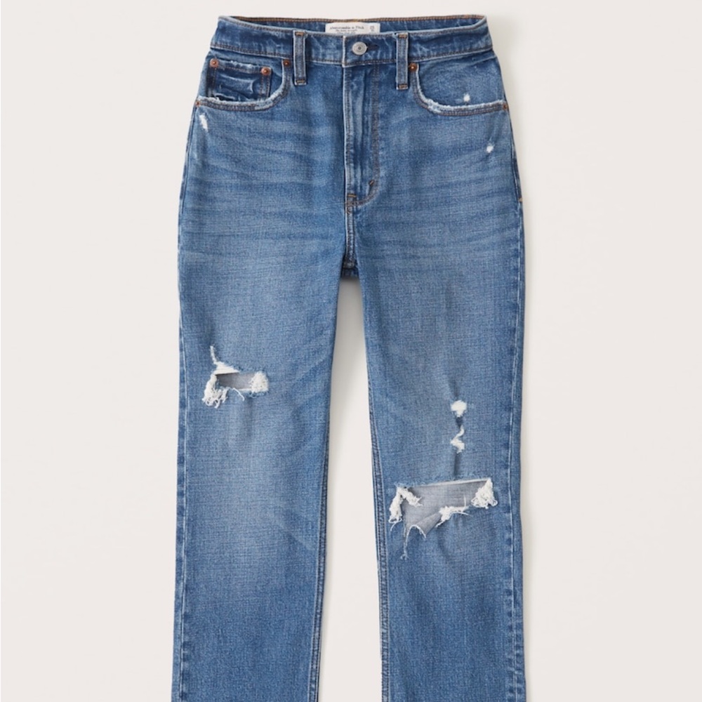 A&F Curve Love ankle straight jeans, EUC